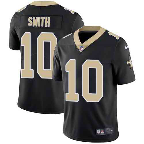 Men New Orleans Saints 10 Tre Quan Smith Nike Black Vapor Limited NFL Jersey